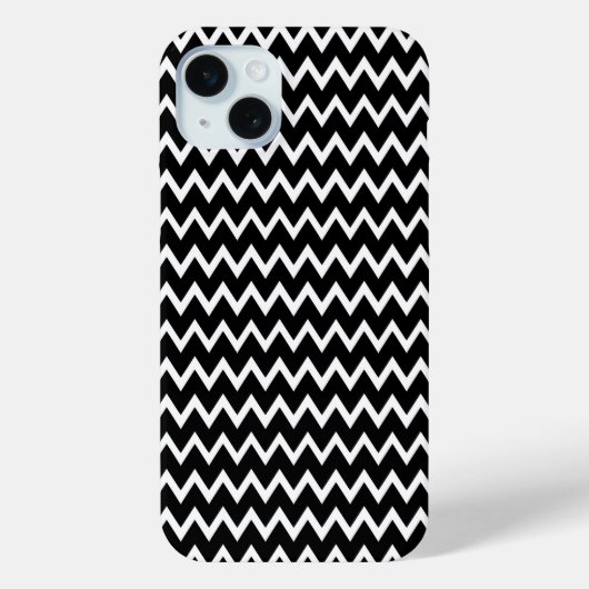 Zwarte en witte Chevron Case-Mate iPhone Case (Achterkant)