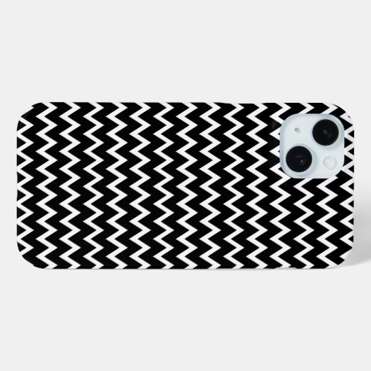 Zwarte en witte Chevron Case-Mate iPhone Case (Achterkant (horizontaal))