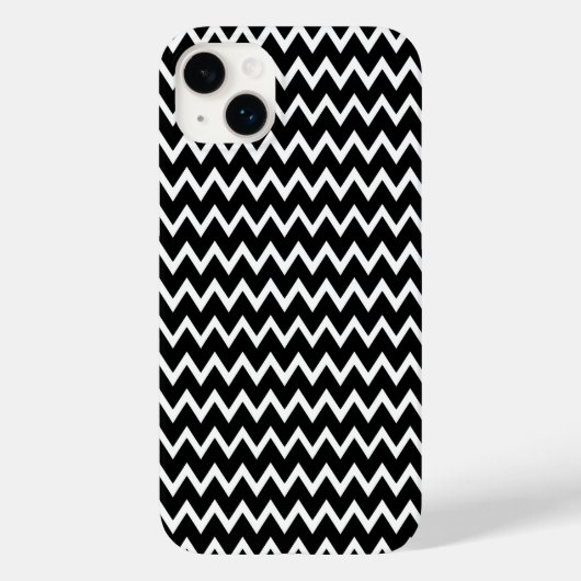 Zwarte en witte Chevron Case-Mate iPhone Case (Achterkant)
