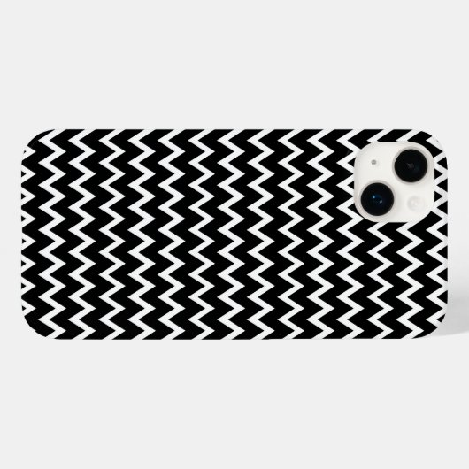 Zwarte en witte Chevron Case-Mate iPhone Case (Achterkant (horizontaal))
