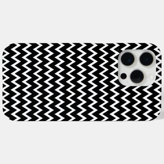 Zwarte en witte Chevron Case-Mate iPhone Case (Achterkant (horizontaal))