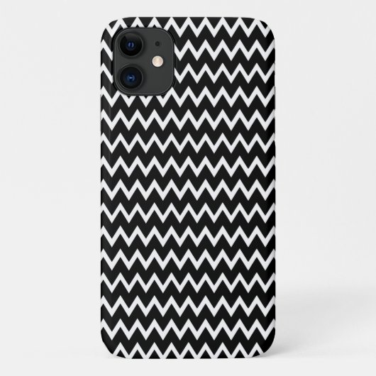 Zwarte en witte Chevron Case-Mate iPhone Case (Achterkant)