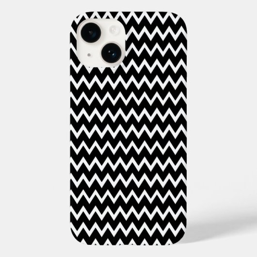 Zwarte en witte Chevron Case-Mate iPhone Case (Achterkant)
