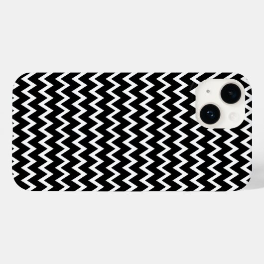 Zwarte en witte Chevron Case-Mate iPhone Case (Achterkant (horizontaal))
