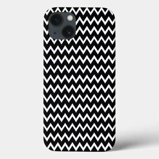 Zwarte en witte Chevron Case-Mate iPhone Case (Achterkant)