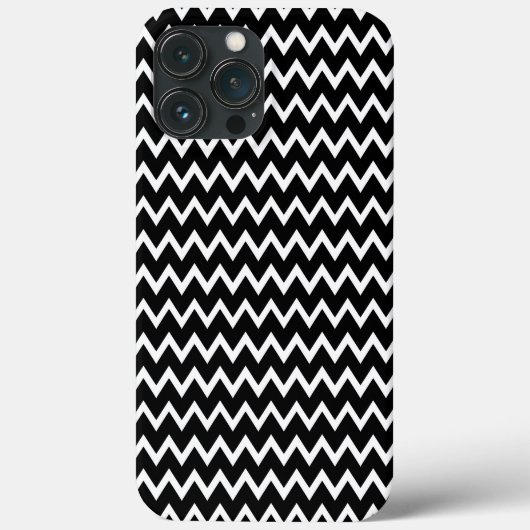 Zwarte en witte Chevron Case-Mate iPhone Case (Achterkant)