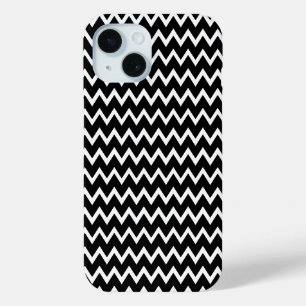 Zwarte en witte Chevron iPhone 15 Case