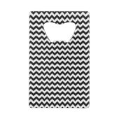Zwarte en witte Chevron Creditkaart Flessenopener (Achterkant)