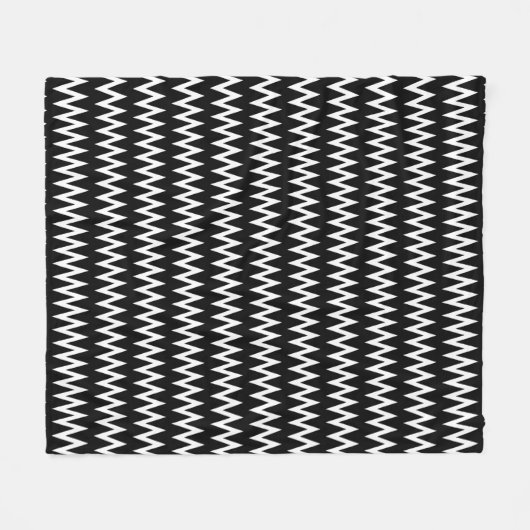 Zwarte en witte Chevron Fleece Deken (Voorkant (Horizontaal))