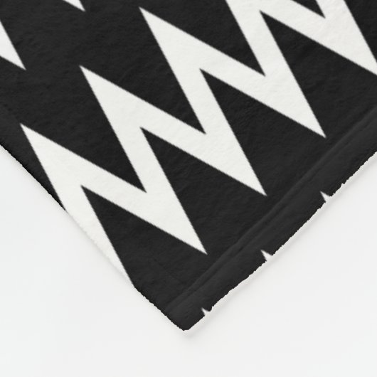 Zwarte en witte Chevron Fleece Deken (Hoek)