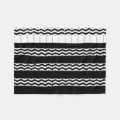 ZWARTE EN WITTE CHEVRON FLEECE DEKEN (Voorkant (Horizontaal))