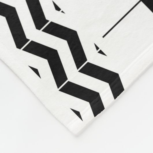 ZWARTE EN WITTE CHEVRON FLEECE DEKEN (Hoek)