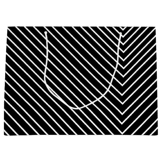 zwarte en witte Chevron Groot Cadeauzakje (Voorkant)