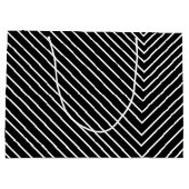 zwarte en witte Chevron Groot Cadeauzakje (Achterkant)