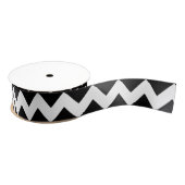 Zwarte en witte Chevron Grosgrain Lint (Spoel)
