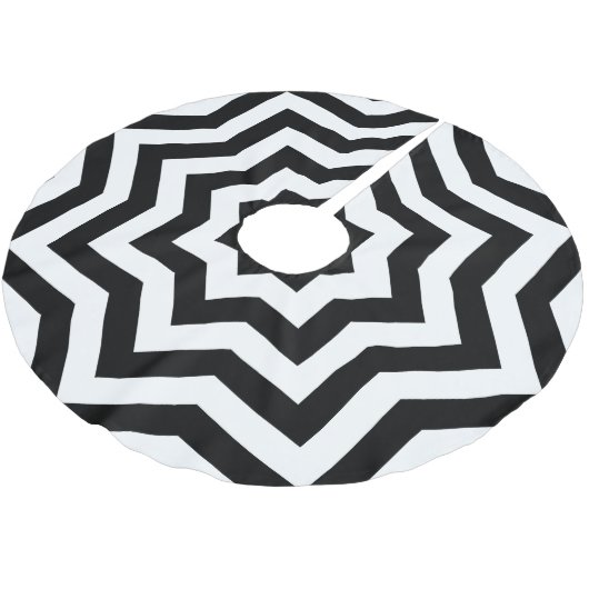 Zwarte en witte Chevron Kerstboom Rok (Gekanteld)