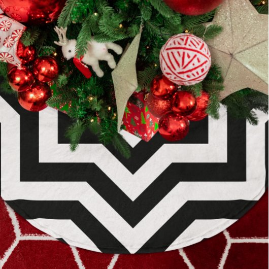 Zwarte en witte Chevron Kerstboom Rok