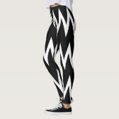 Zwarte en witte Chevron Leggings (Links)