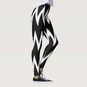 Zwarte en witte Chevron Leggings (Rechts)
