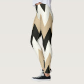 Zwarte en witte Chevron Leggings (Links)