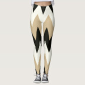 Zwarte en witte Chevron Leggings (Voorkant)