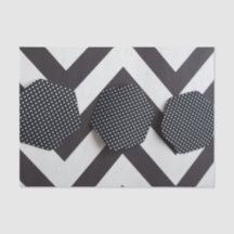 ZWARTE EN WITTE CHEVRON MET HEX WEEFSEL PAPIER