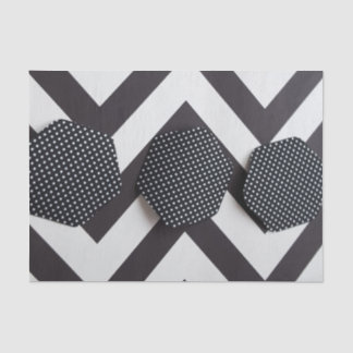 ZWARTE EN WITTE CHEVRON MET HEX WEEFSEL PAPIER