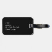 Zwarte en witte Chevron met Turquoise Monogram Bagagelabel (Achterkant horizontaal)