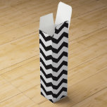 Zwarte en witte Chevron Modern Chic Wine Gift Box Wijn<br><div class="desc">Zwarte en witte Chevron Modern Chic Wine Gift Box</div>