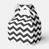 Zwarte en witte Chevron Modern Party Favor Boxes Bedankdoosjes (Achterkant)