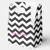 Zwarte en witte Chevron Modern Party Favor Boxes Bedankdoosjes (Geopend)