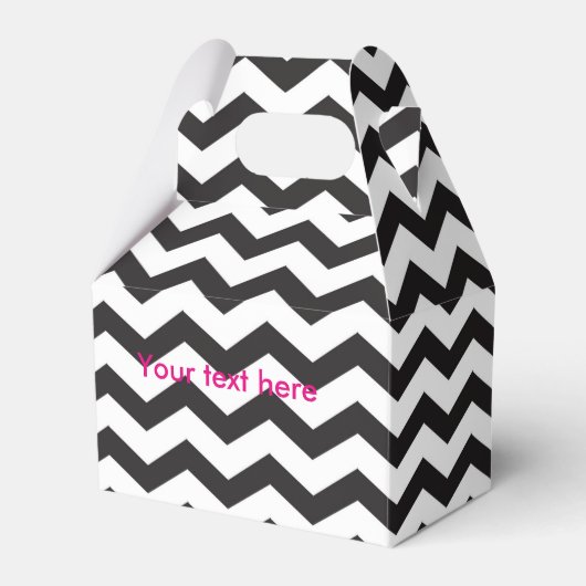 Zwarte en witte Chevron Modern Party Favor Boxes Bedankdoosjes (Voorkant Zijde)