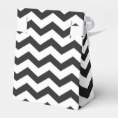 Zwarte en witte Chevron Modern Party Favor Boxes Bedankdoosjes (Achterkant)