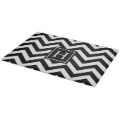 Zwarte en witte Chevron Monogram snijboard Snijplank (Hoek)