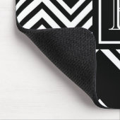 Zwarte en witte Chevron Muismat (Hoek)