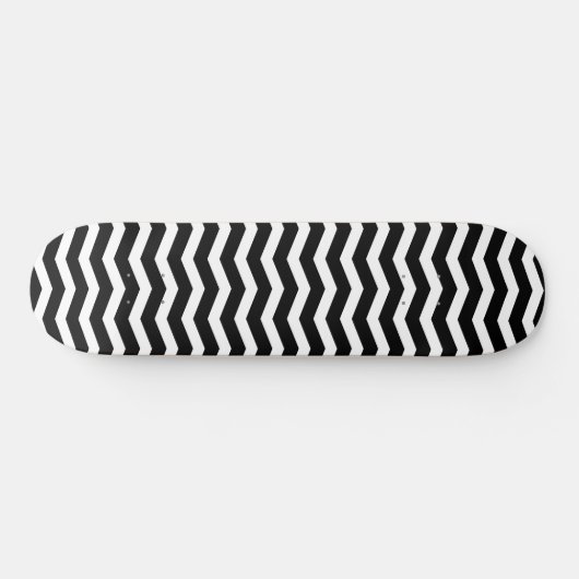 Zwarte en witte Chevron Persoonlijk Skateboard (Horizontaal)