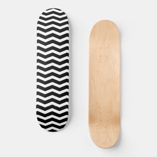 Zwarte en witte Chevron Persoonlijk Skateboard (Voorkant)