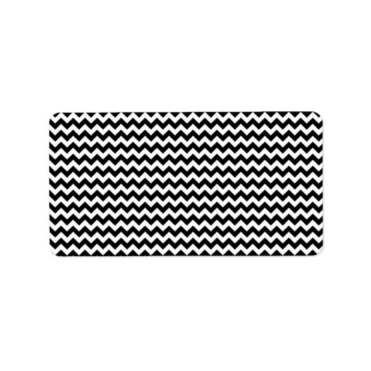 Zwarte en witte Chevron Stripe Etiket (Voorkant)
