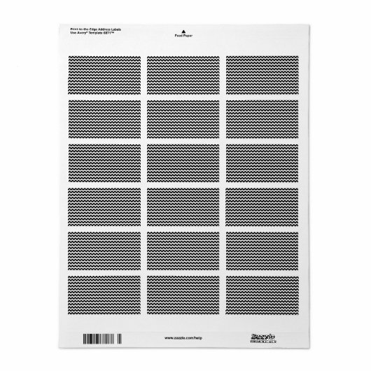 Zwarte en witte Chevron Stripe Etiket (Full Sheet)