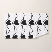 Zwarte en witte Chevron Stripe Hearts Bad Handdoek (Handdoek)