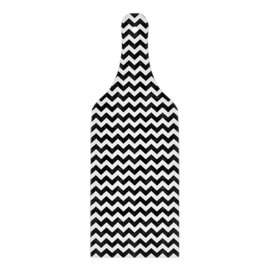 Zwarte en witte Chevron Stripe Snijplank (Voorkant)