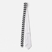 Zwarte en witte Chevron Stripe Stropdas (Achterkant)