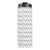 Zwarte en witte Chevron Stripe Thermosbeker (Voorkant)