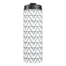Zwarte en witte Chevron Stripe Thermosbeker