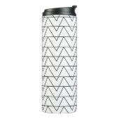 Zwarte en witte Chevron Stripe Thermosbeker (Gedraaid links)