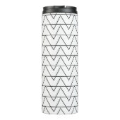 Zwarte en witte Chevron Stripe Thermosbeker (Achterkant)