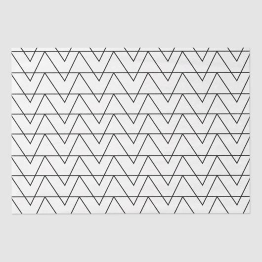 Zwarte en witte Chevron Stripe Tissuepapier (Voorkant)