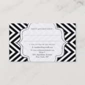 Zwarte en witte Chevron Stripes Hair Stylist-kaart Afsprakenkaartje (Achterkant)