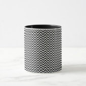 Zwarte en witte  Chevron Stripes Mok (Midden)