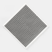 Zwarte en witte  Chevron Stripes Servet (Hoek)